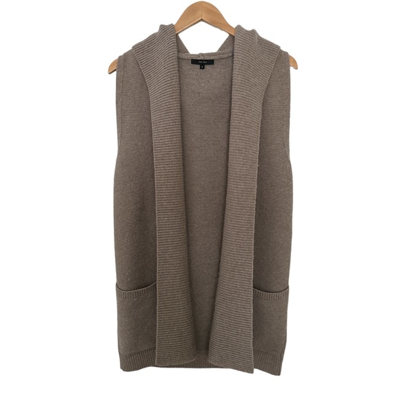 Zow Zow Sweater Vest Wool Cardigan Hooded Vest Ribbed Medium - Picture 1 of 4